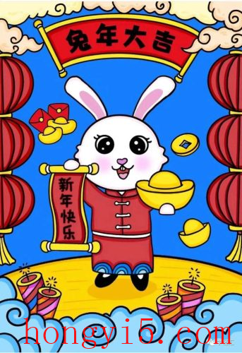 关于春节的儿童画(关于春节的绘画)插图20