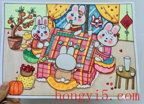 关于春节的儿童画(关于春节的绘画)插图9